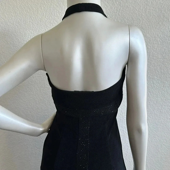 Vintage Pageant Halter Black Straight Gown by Scott McClintock - Picture 6 of 8